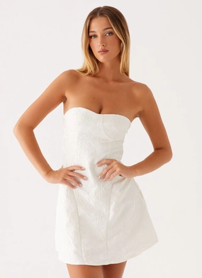 So Stylish Mini Dress - White Casual Lines