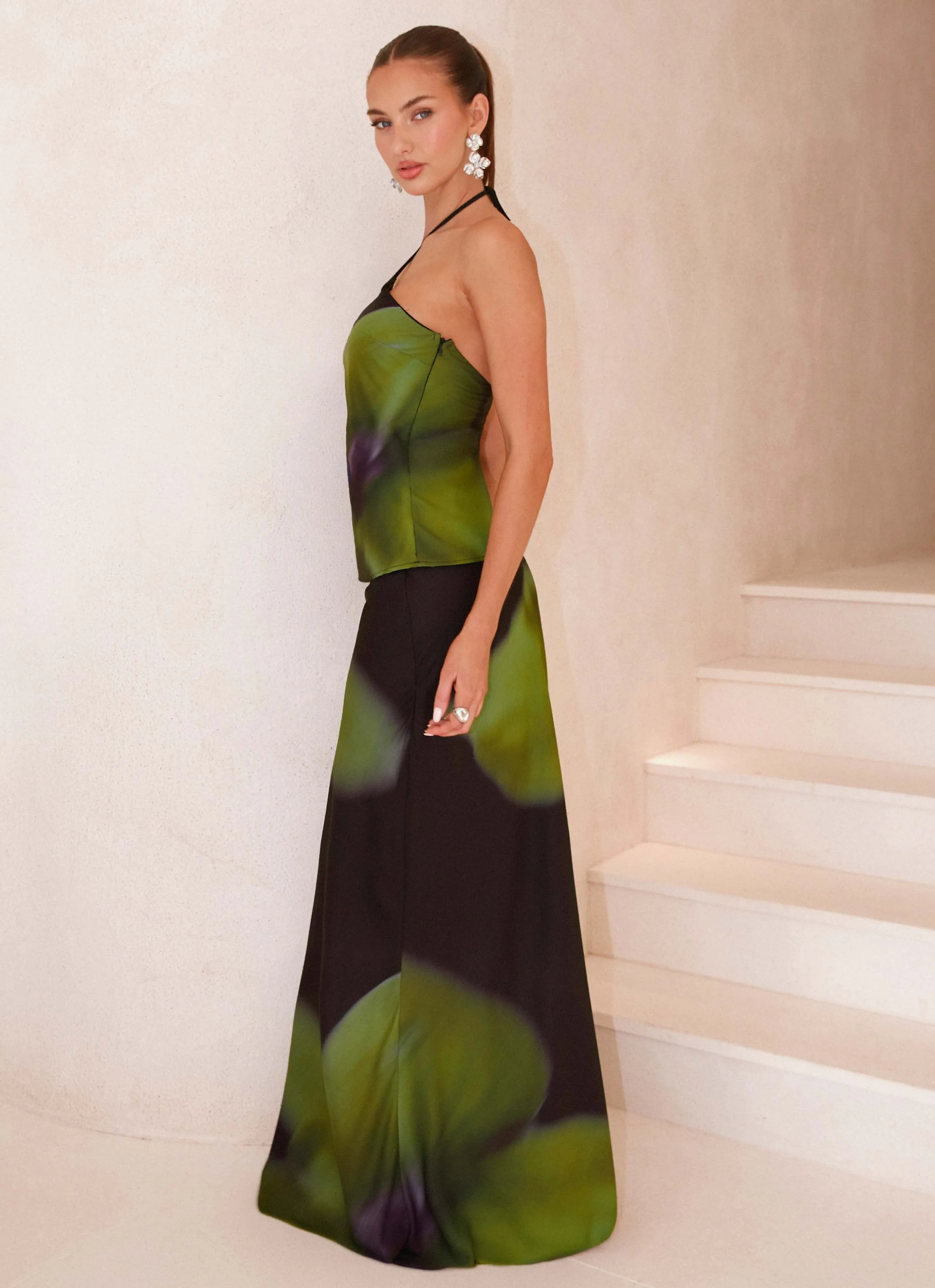 Elegant Cut Rosetta Top - Lime Flower