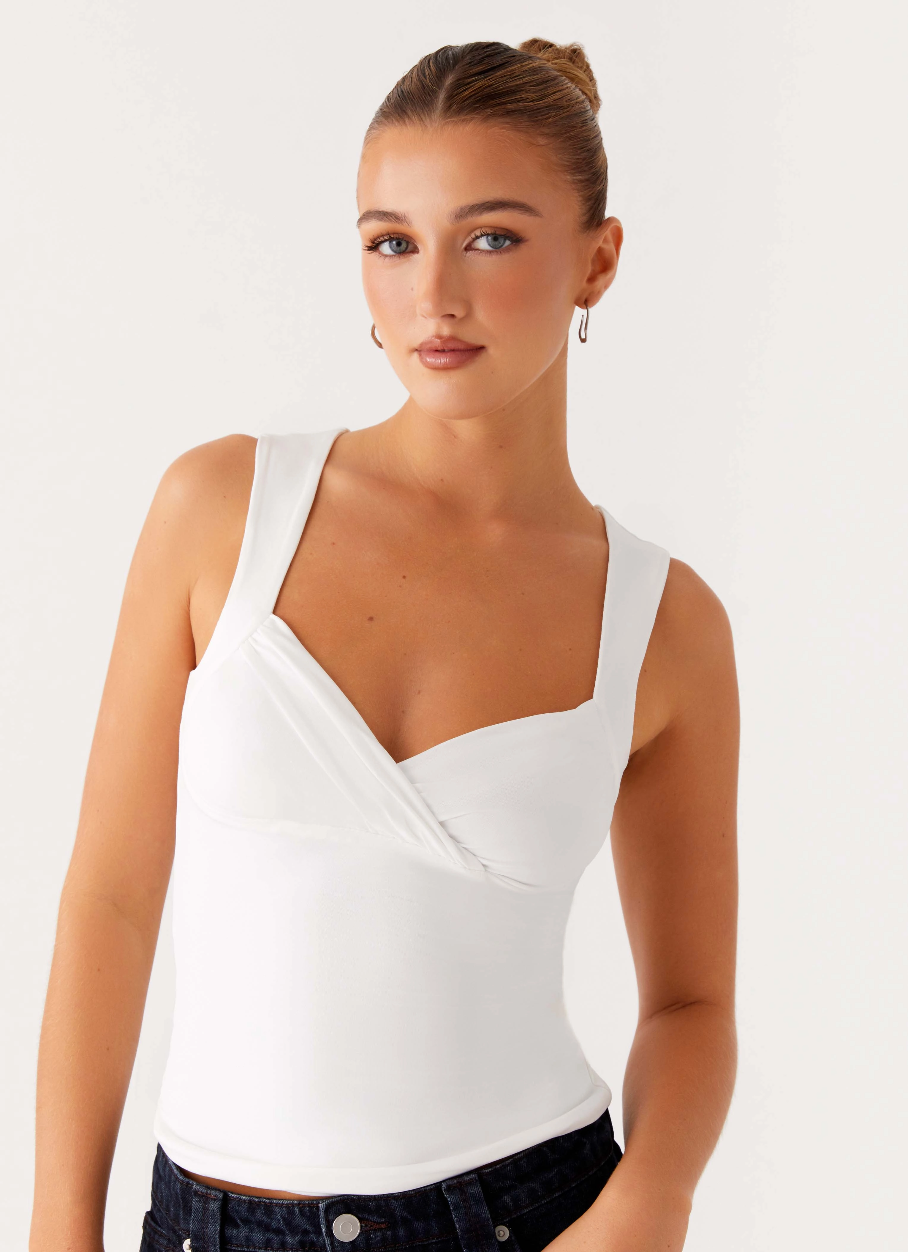 Rosier Top - White Elasticated Trim