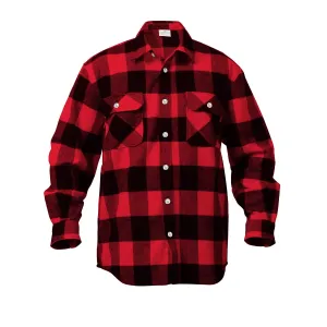 Rothco Mens Extra Heavyweight Buffalo Plaid Flannel Shirt - Size XS - XL