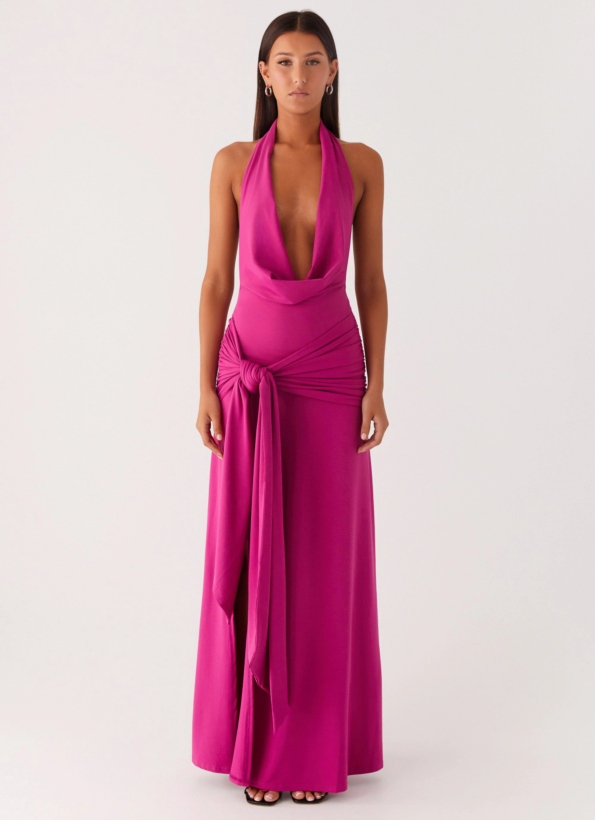 Rowan Ray Cowl Maxi Dress - Fuchsia Evening Tone