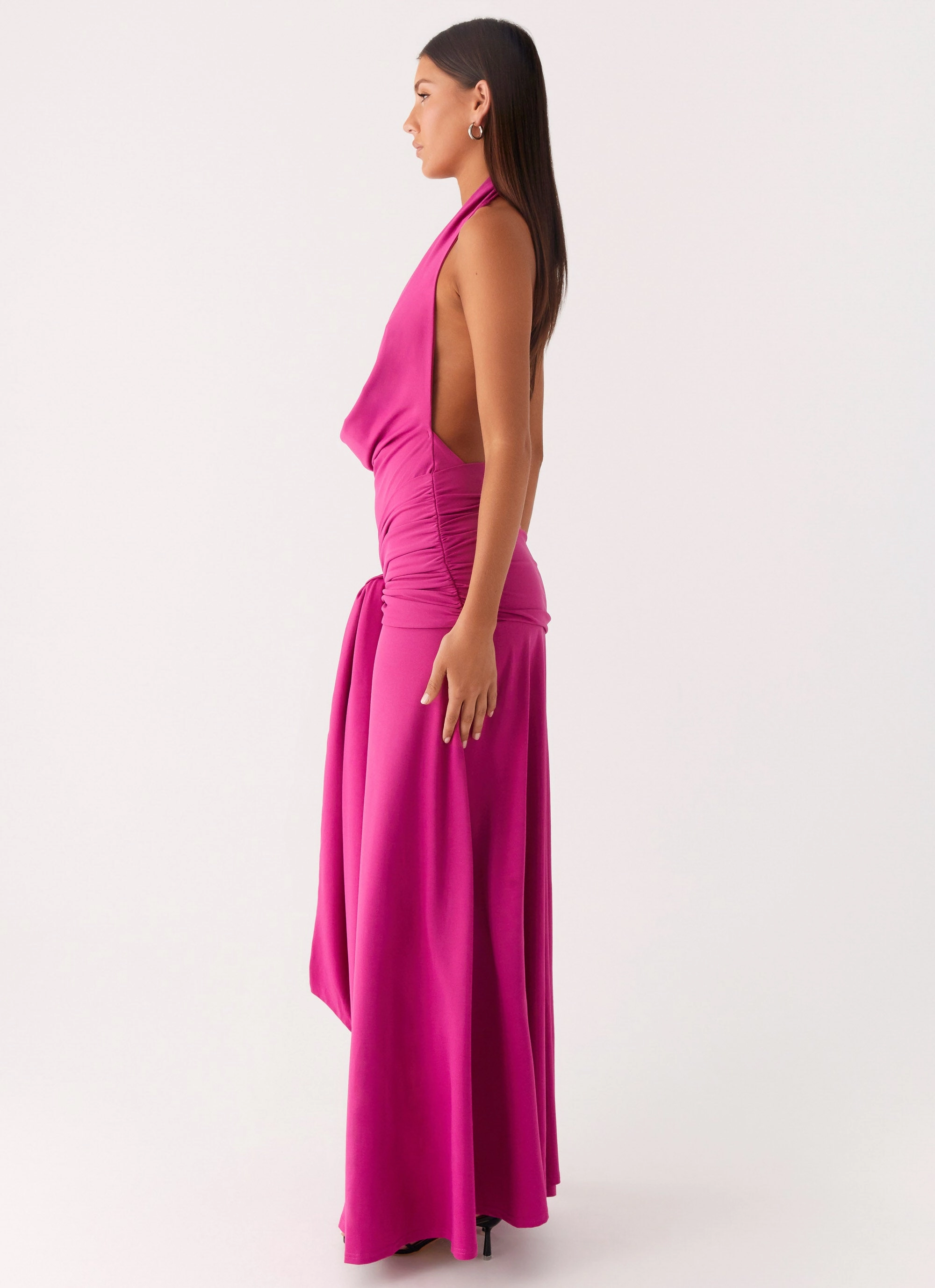 Rowan Ray Cowl Maxi Dress - Fuchsia Timeless office dress