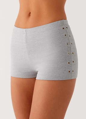Roxy Mini Shorts - Grey Minimal Cut Cozy Fit