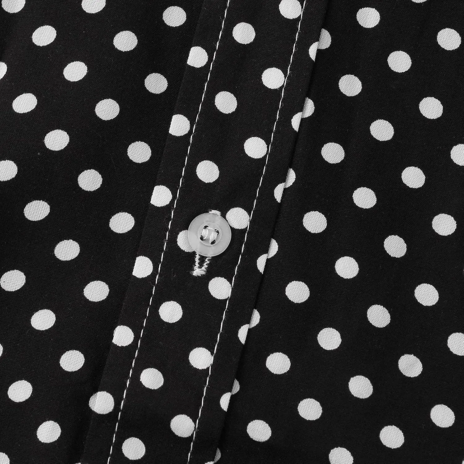 RTRDE Men's Short Sleeve Button Down Shirts Printed Cotton Linen Top Polka Dot Print Lapel Short Shirt Up Shirts