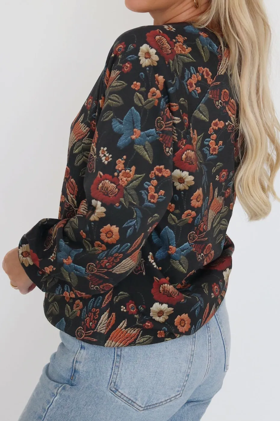 Ruby Floral Sweatshirt LatticeKnit