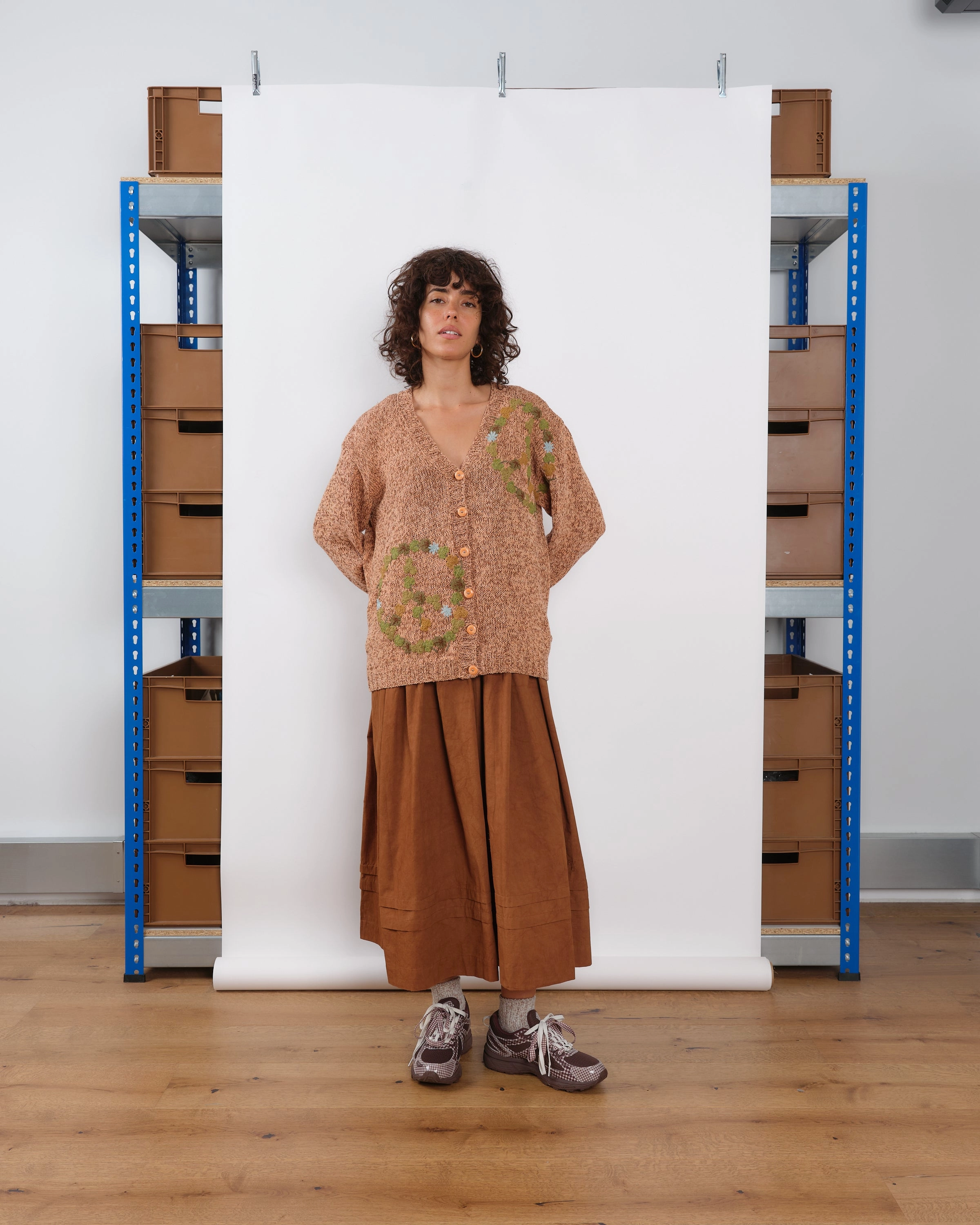 Leg-Lengthening Easy Comfort Look Twinsun Knit Cardigan - Pink Peace