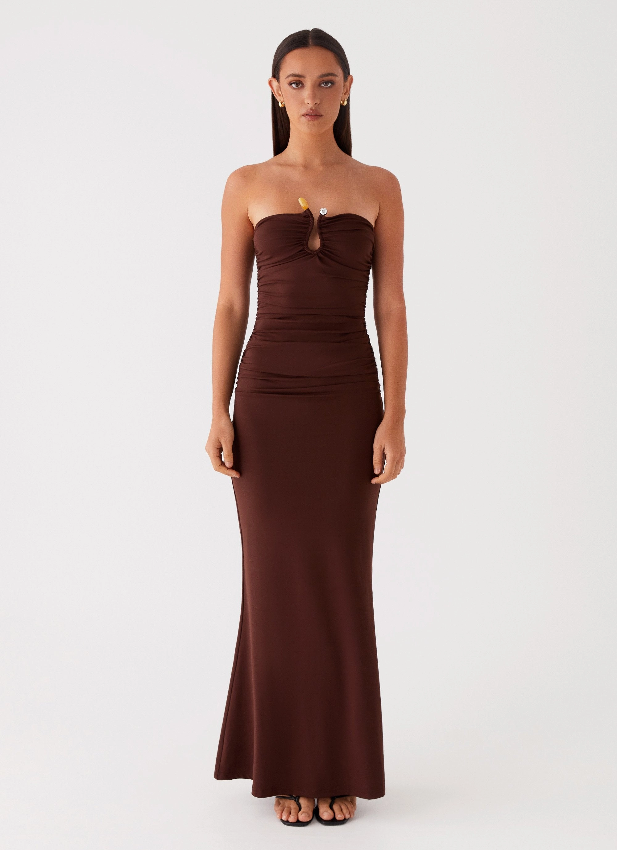 Rudy Maxi Dress - Brown Simple formal dress Birthday-Celebration