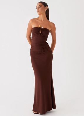 Rudy Maxi Dress - Brown Soft Hue classic waist
