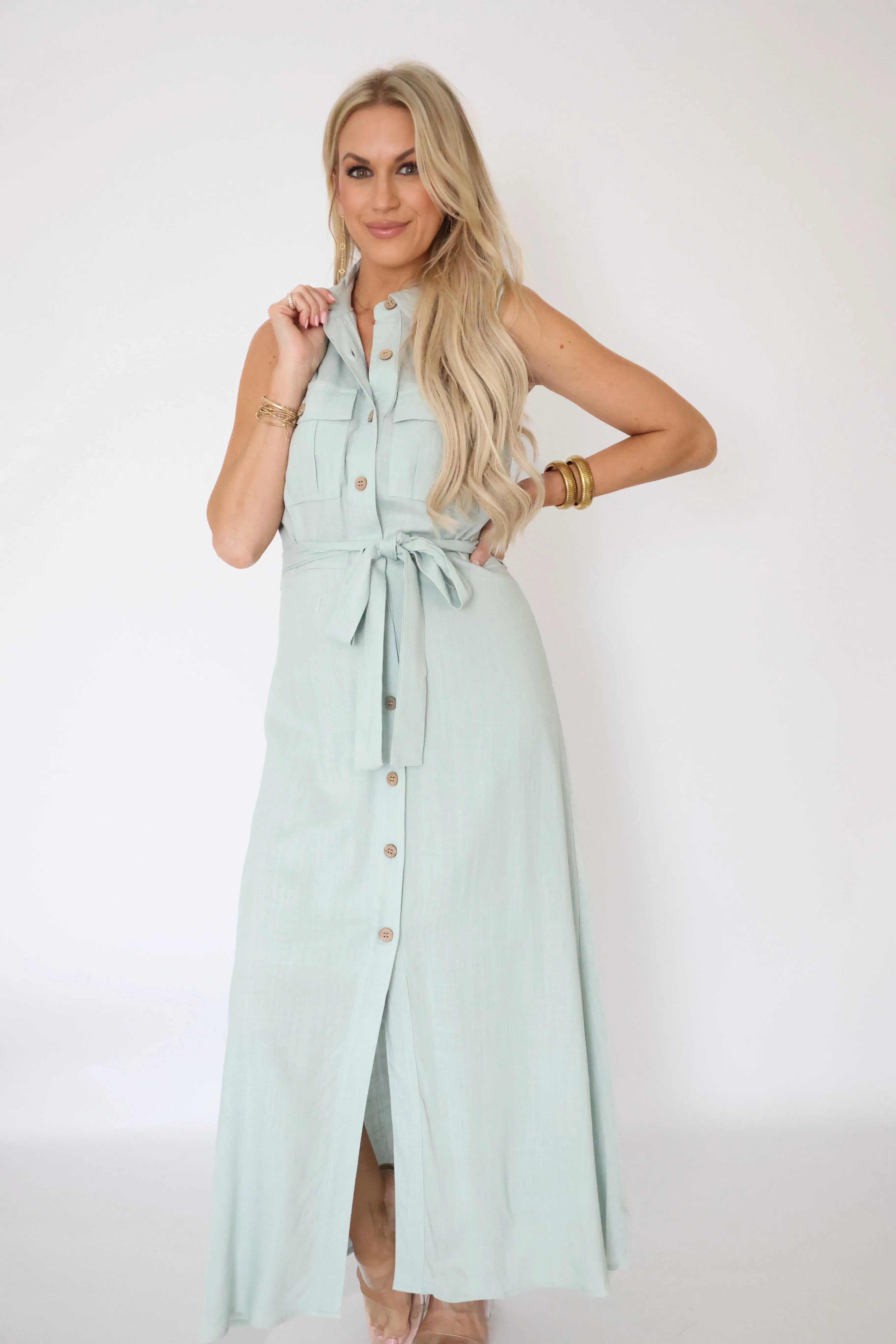 Chill Detail Britton Belted Midi Dress (FINAL SALE)