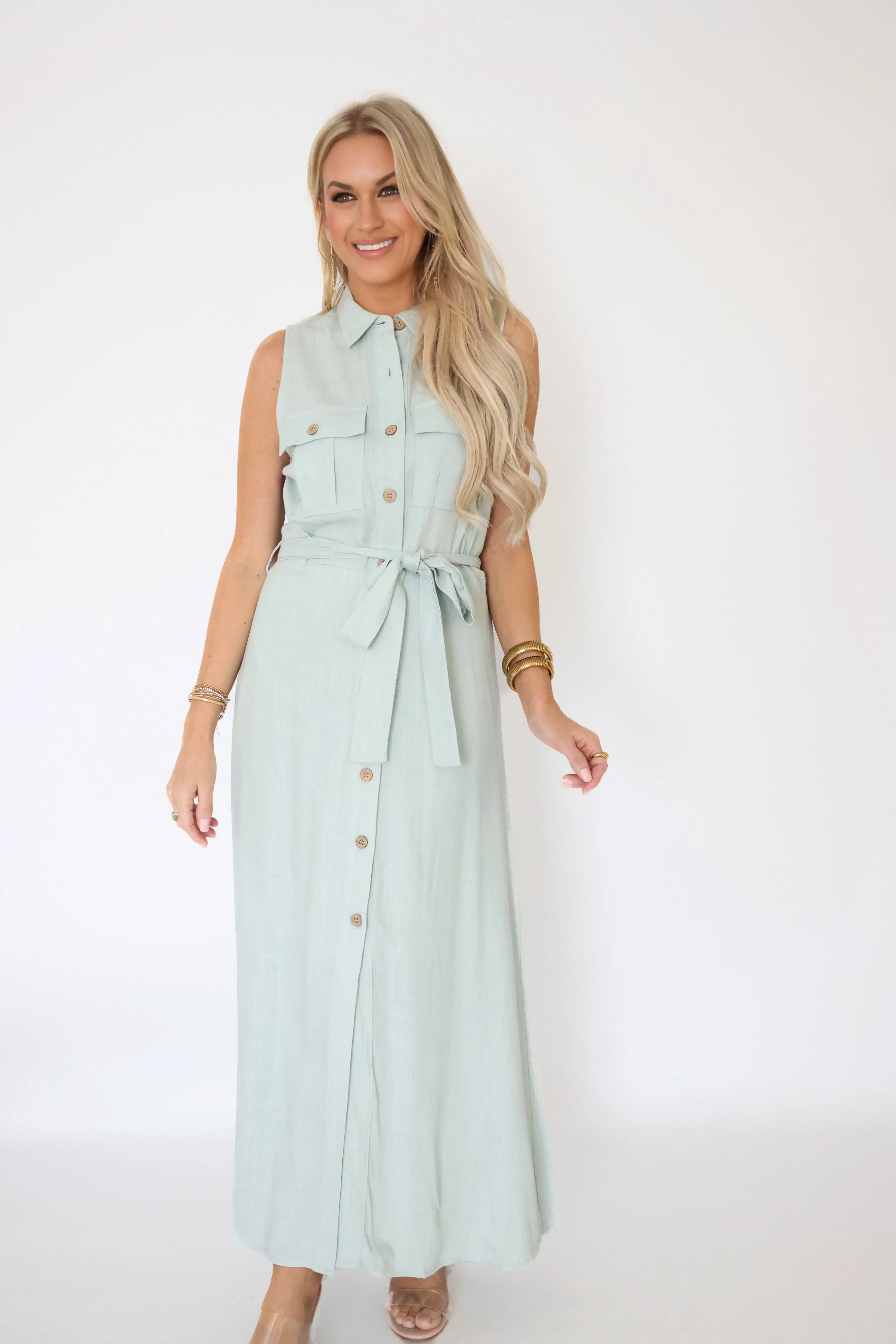 TearResistant Blends Britton Belted Midi Dress (FINAL SALE)