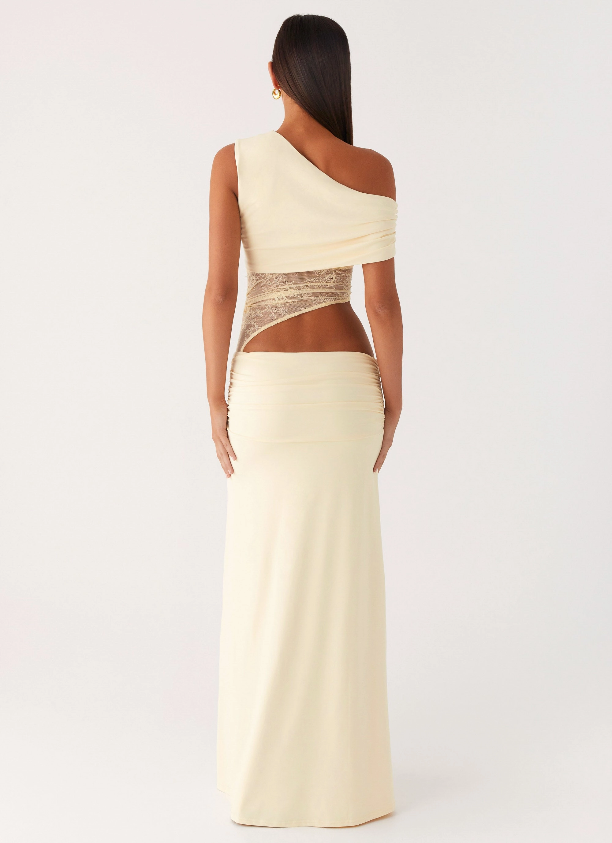 velvet feel Love Motion Maxi Dress - Lemon