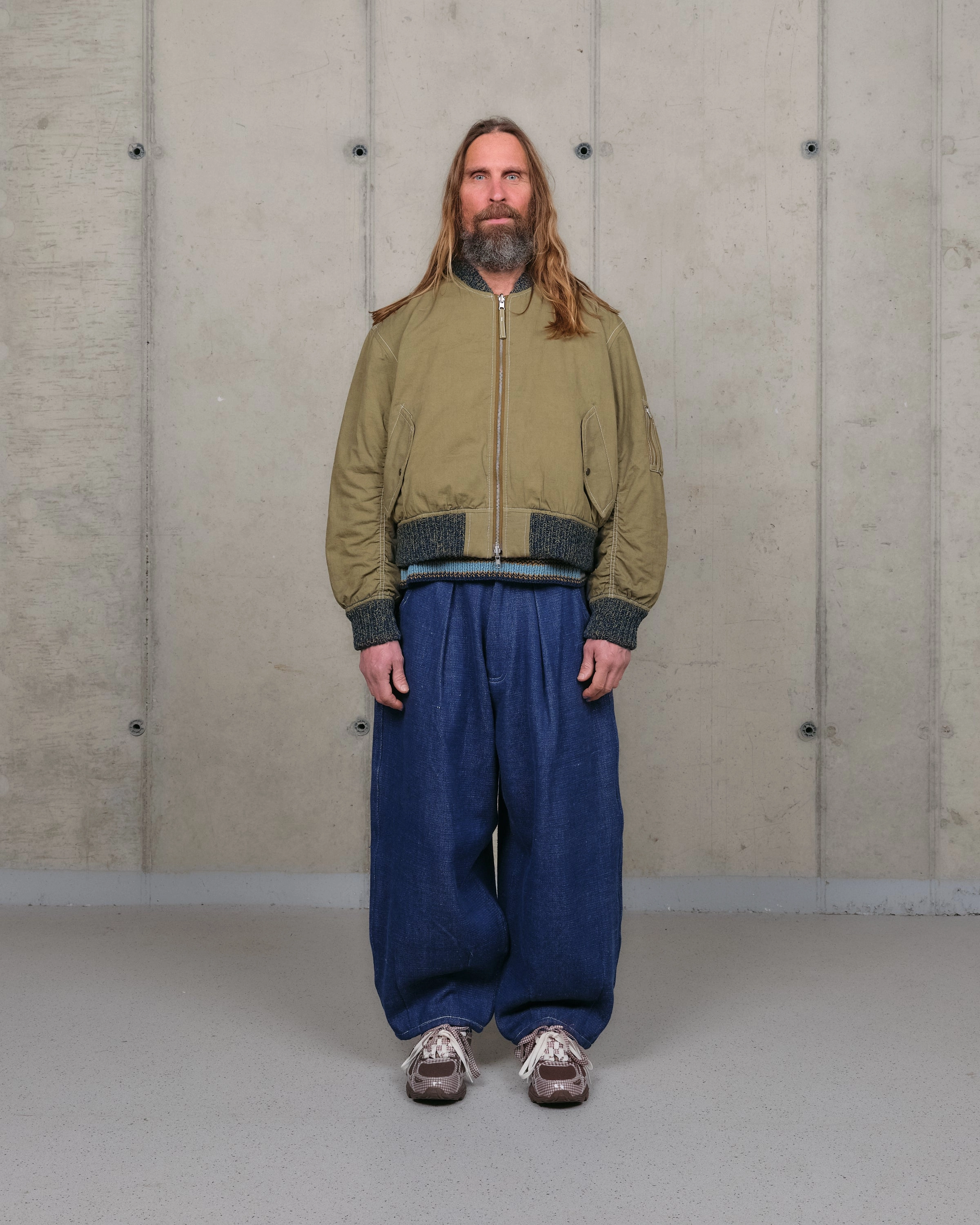 Wrinkle-Free-Finish Contrast-Piping Lush Jeans - Handloom Denim