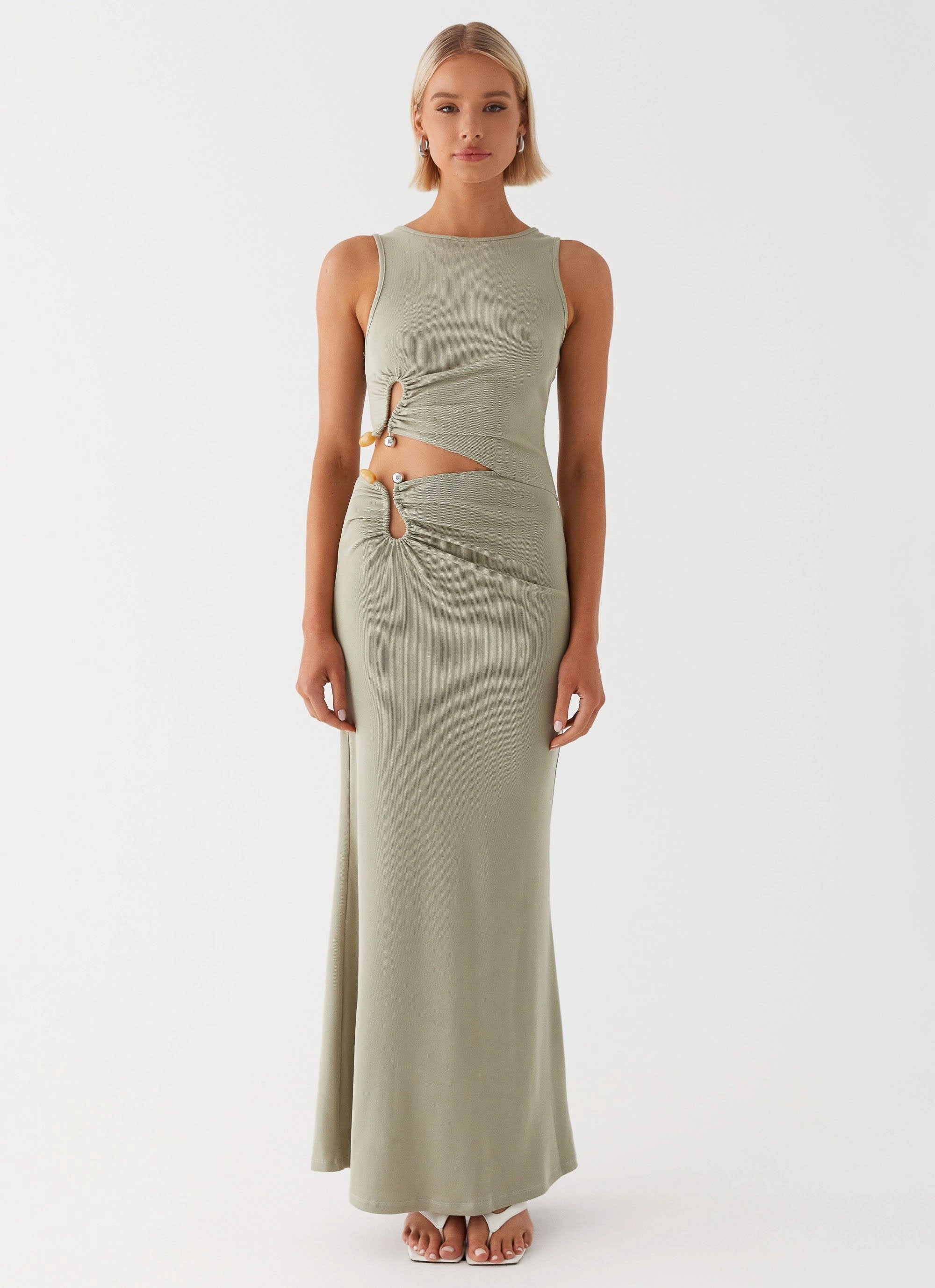 Lennox Maxi Dress - Sage Contrast-Lining