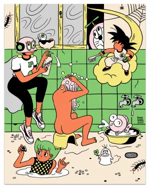 Rumi Hara - "While I Wash My Hair" print