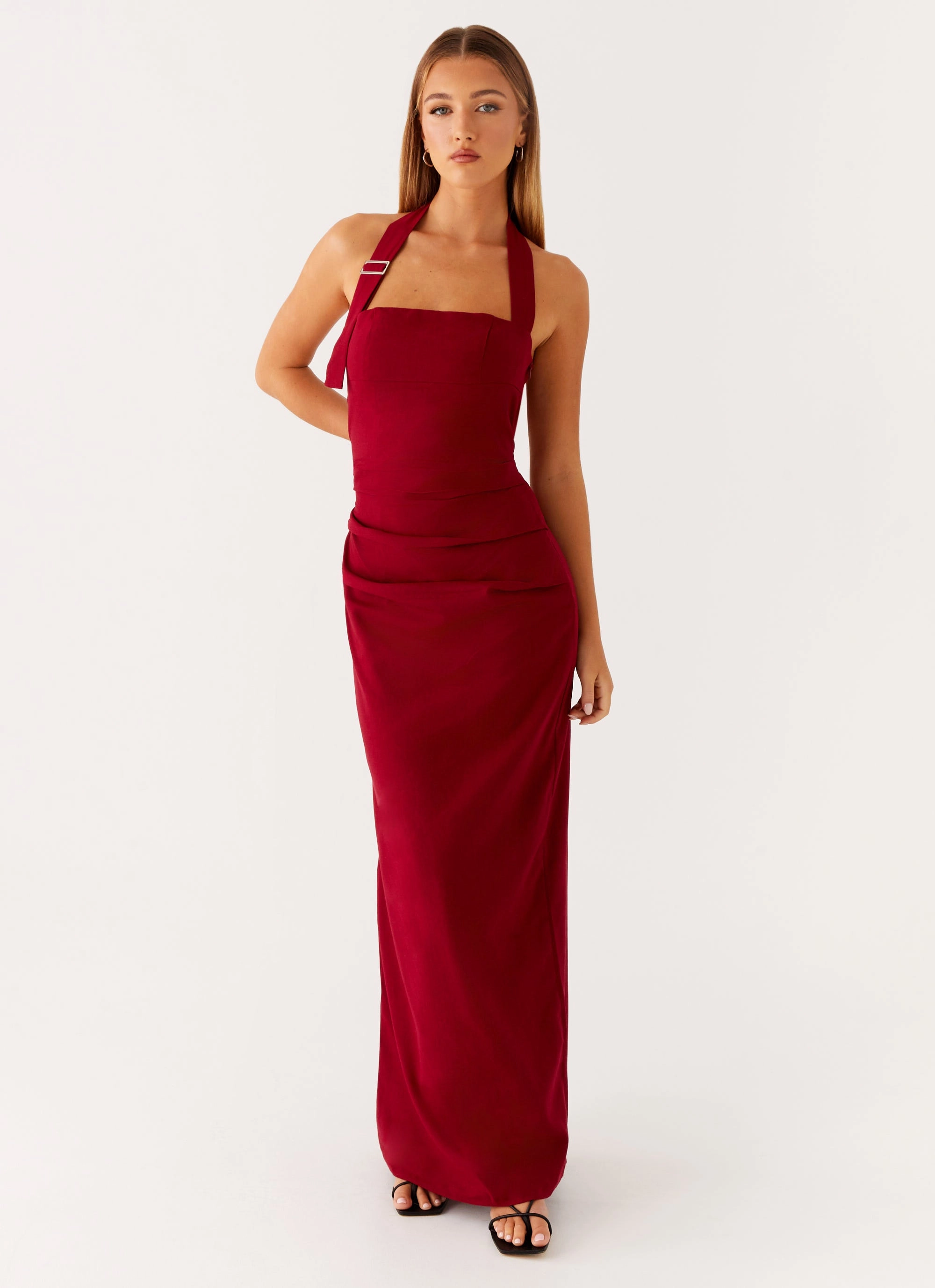 Soft color Rumour Has it Maxi Dress - Red