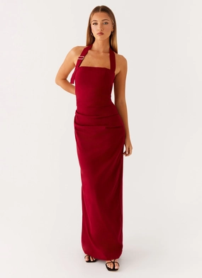 Soft color Rumour Has it Maxi Dress - Red