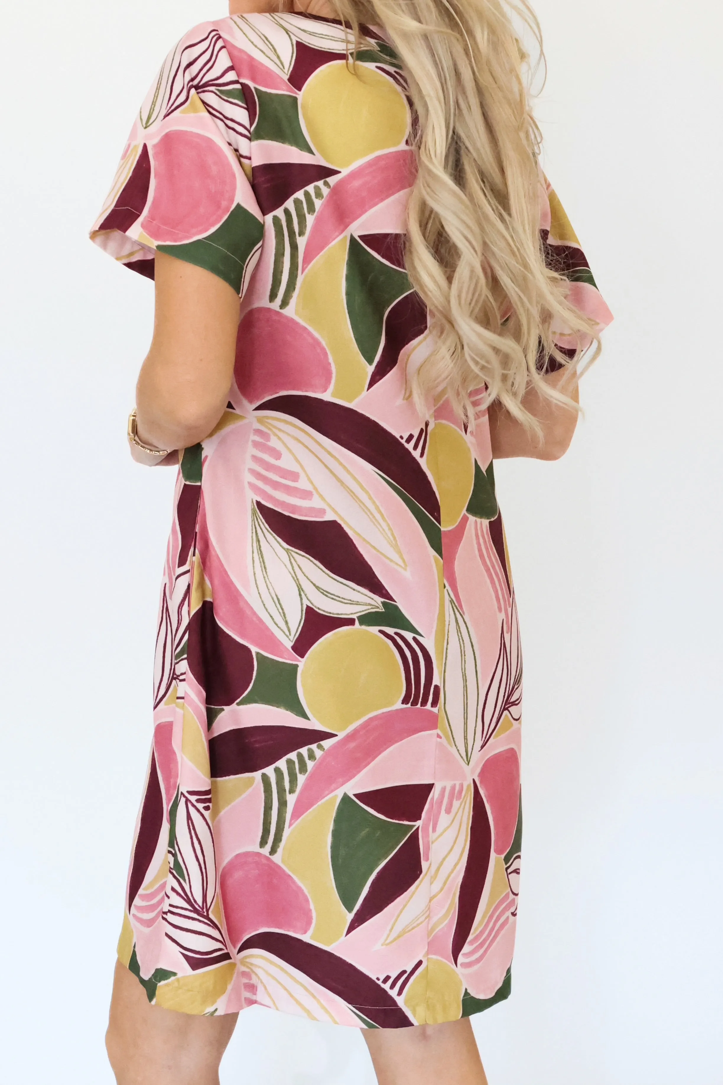 Farm Scene Water-resistant Running For Office Dress- Pink