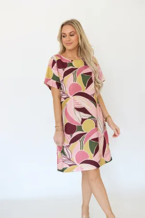 Fitted waist Running For Office Dress- Pink