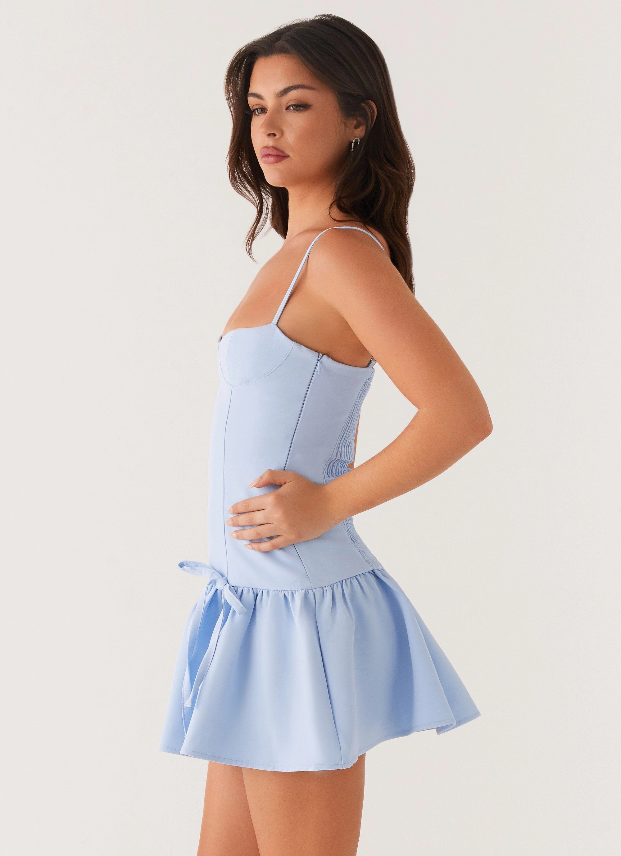 Running Late Mini Dress - Blue Bright Mood