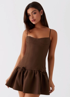 Running Late Mini Dress - Chocolate Day To Night Elegant Simplicity