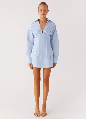 sophisticated appearance Clancy Mini Shirt Dress - Blue