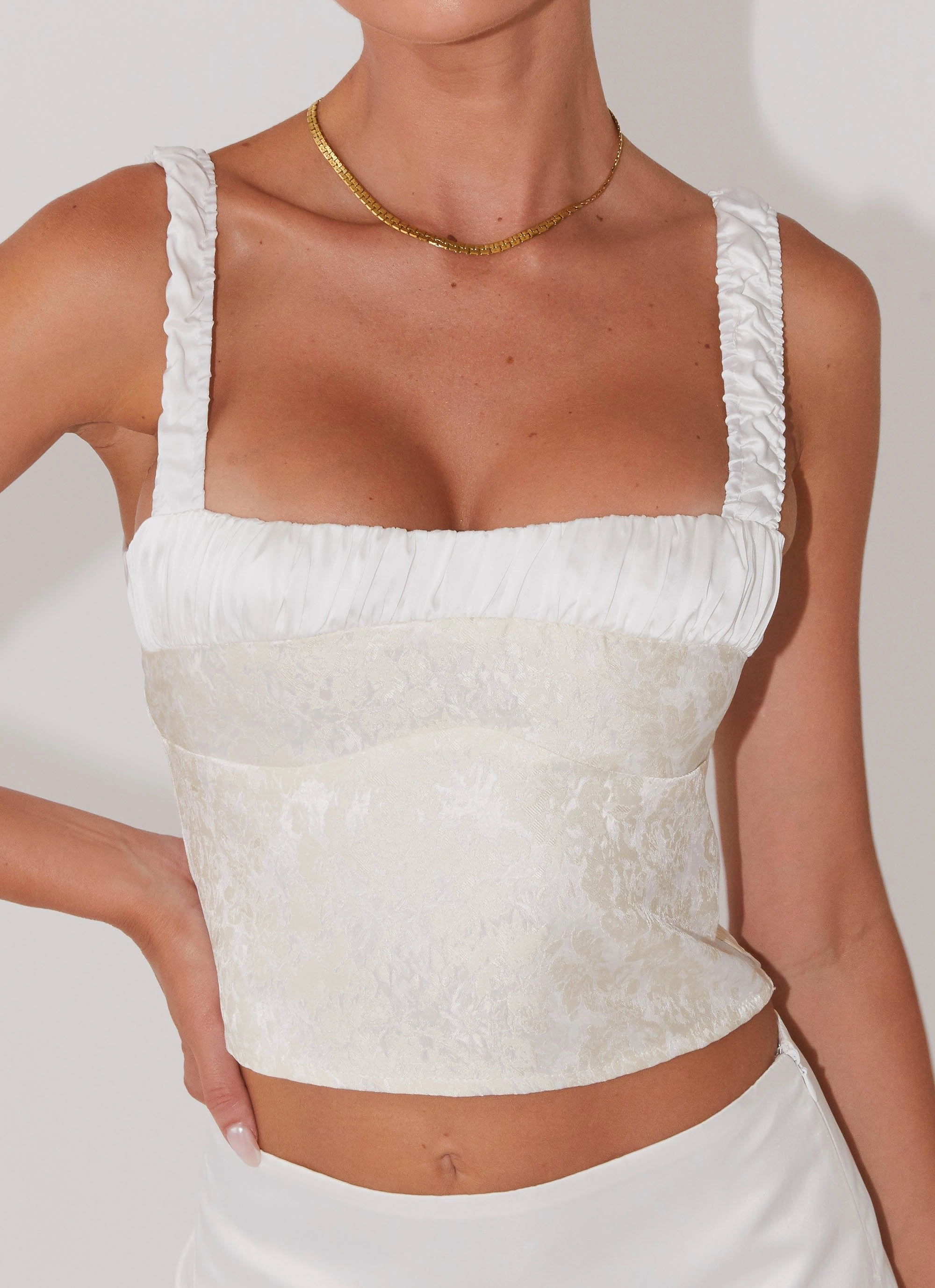 Airy Fit Timeless Waistband Fit Ryder Bustier Top - Ivory Sky