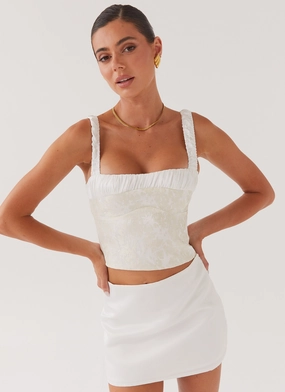 Ryder Bustier Top - Ivory Sky Night Ready Work Ready