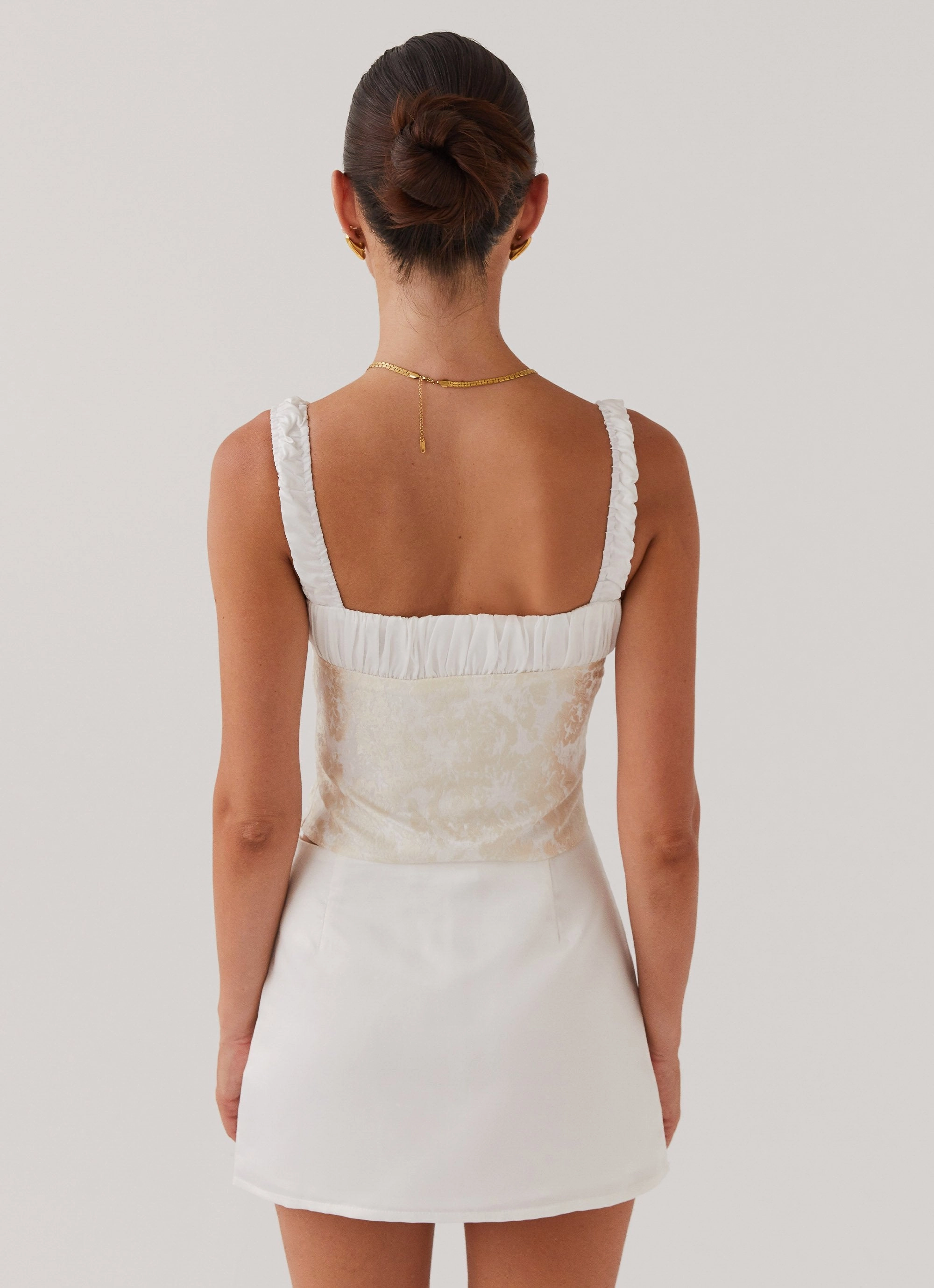 Gentle Shine Ryder Bustier Top - Ivory Sky