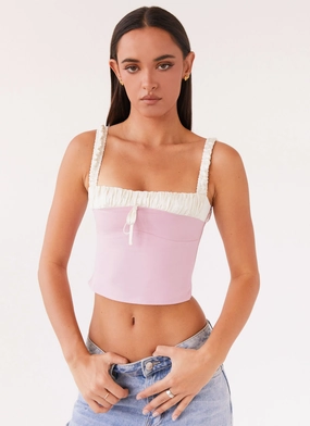 Ryder Bustier Top - Pink Soft Cotton Comfortable clothing