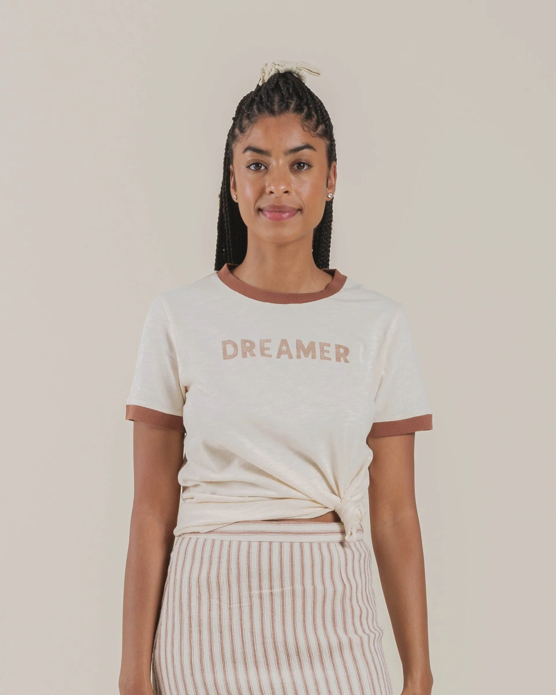 Rylee   Cru Women's Ringer Tee - Natural / Amber Dreamer