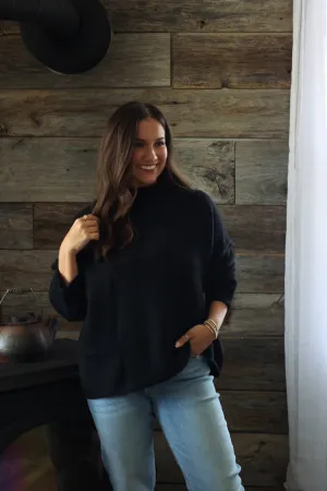 Ryleigh Mock Neck Sweater - Black (FINAL SALE) Breezy Day Clean Finish