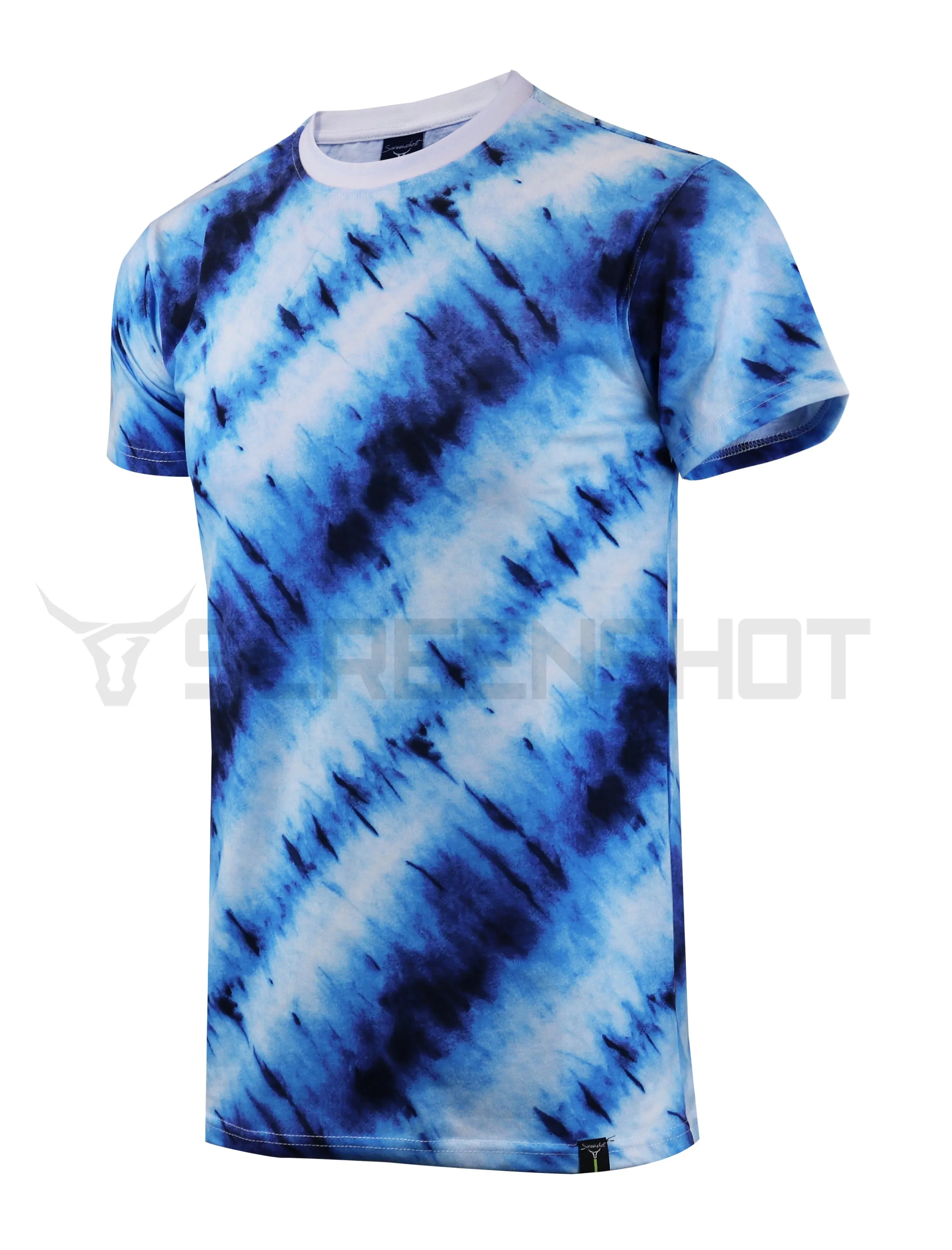 S11012-TIE DYE PRINT T-SHIRTS (NAVY)