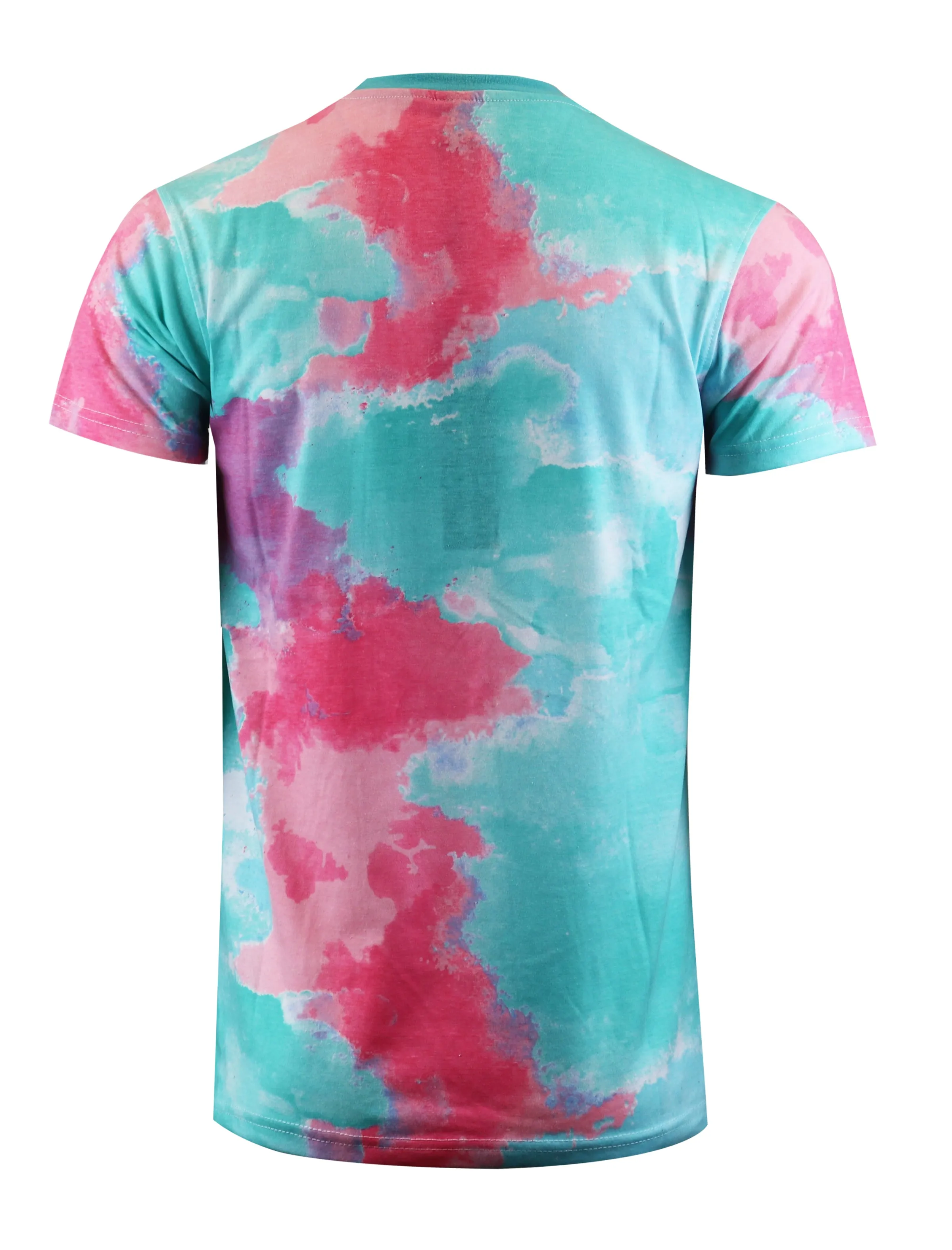 S11012-TIE DYE PRINT T-SHIRTS (TEAL)