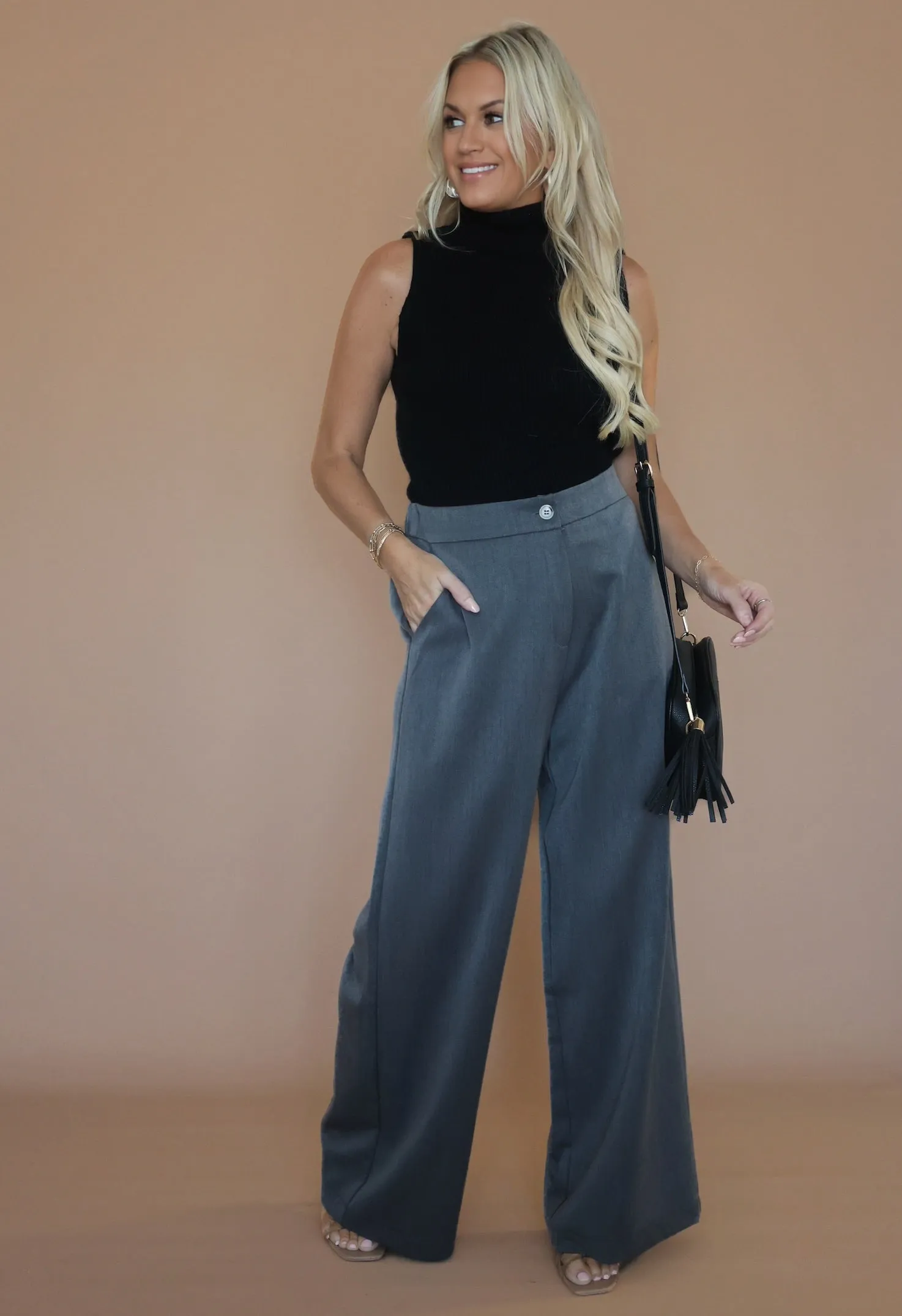 Secure Closures SturdyBeltLoops Sabrina Pant - Grey