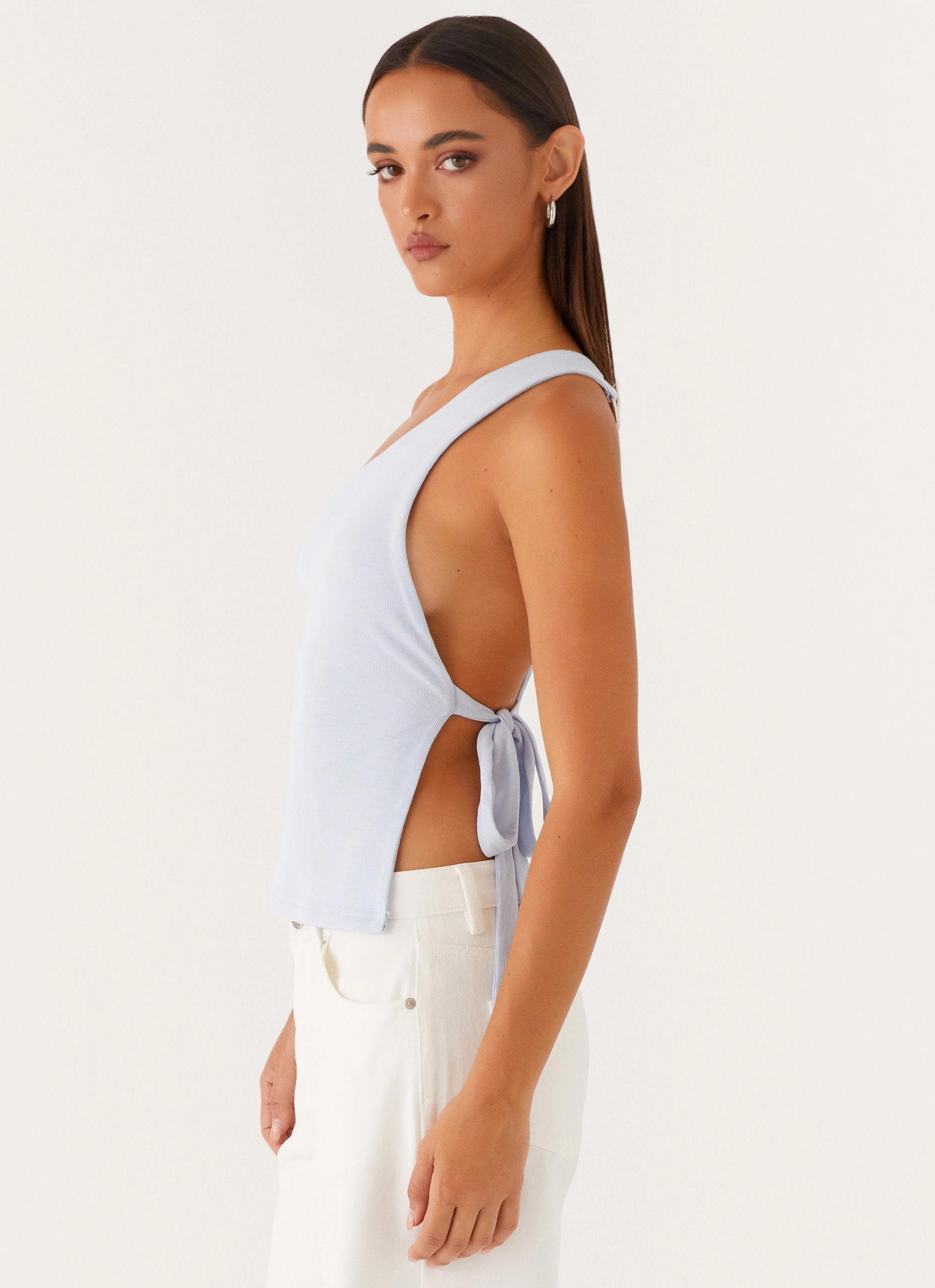 Safiya One Shoulder Top - Blue HighDurabilityWeave
