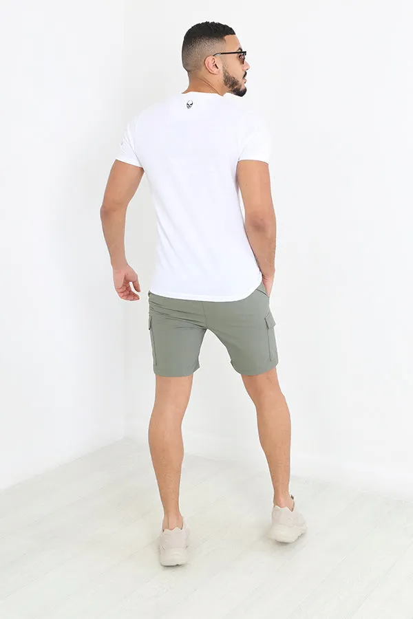 SAGE VELCRO POCKET DETAIL TASLAN CARGO SHORTS