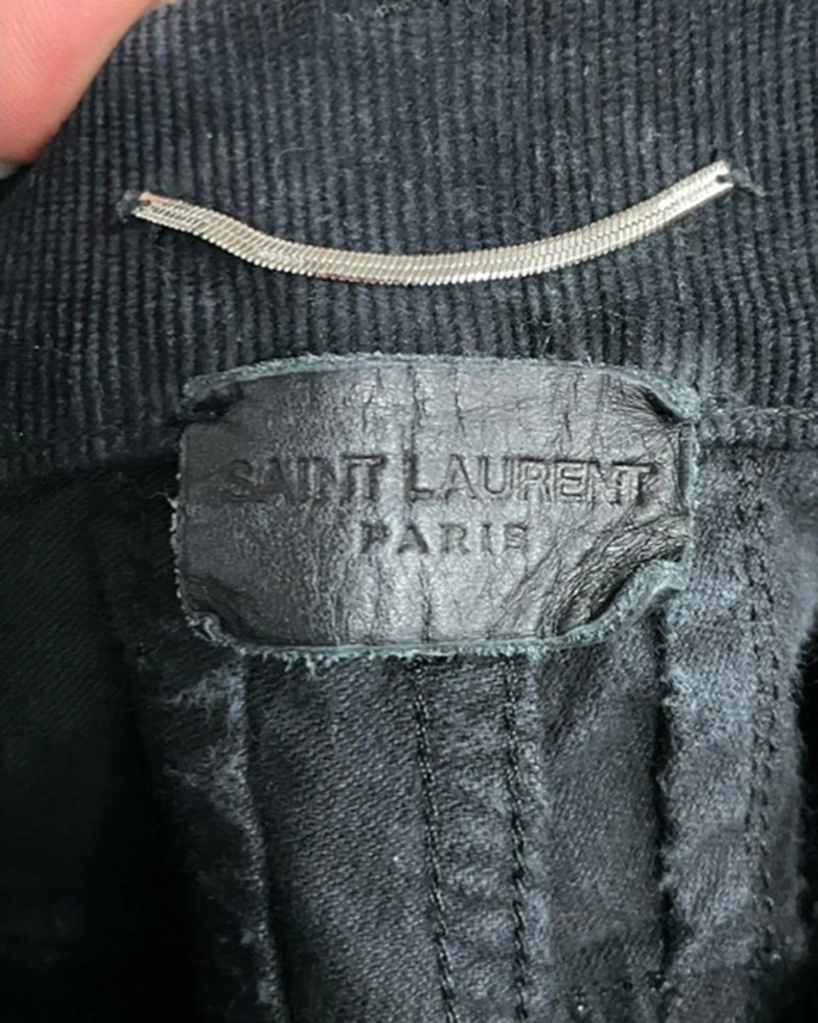 Saint Laurent Straight-Leg Corduroy Trousers in Black Cotton