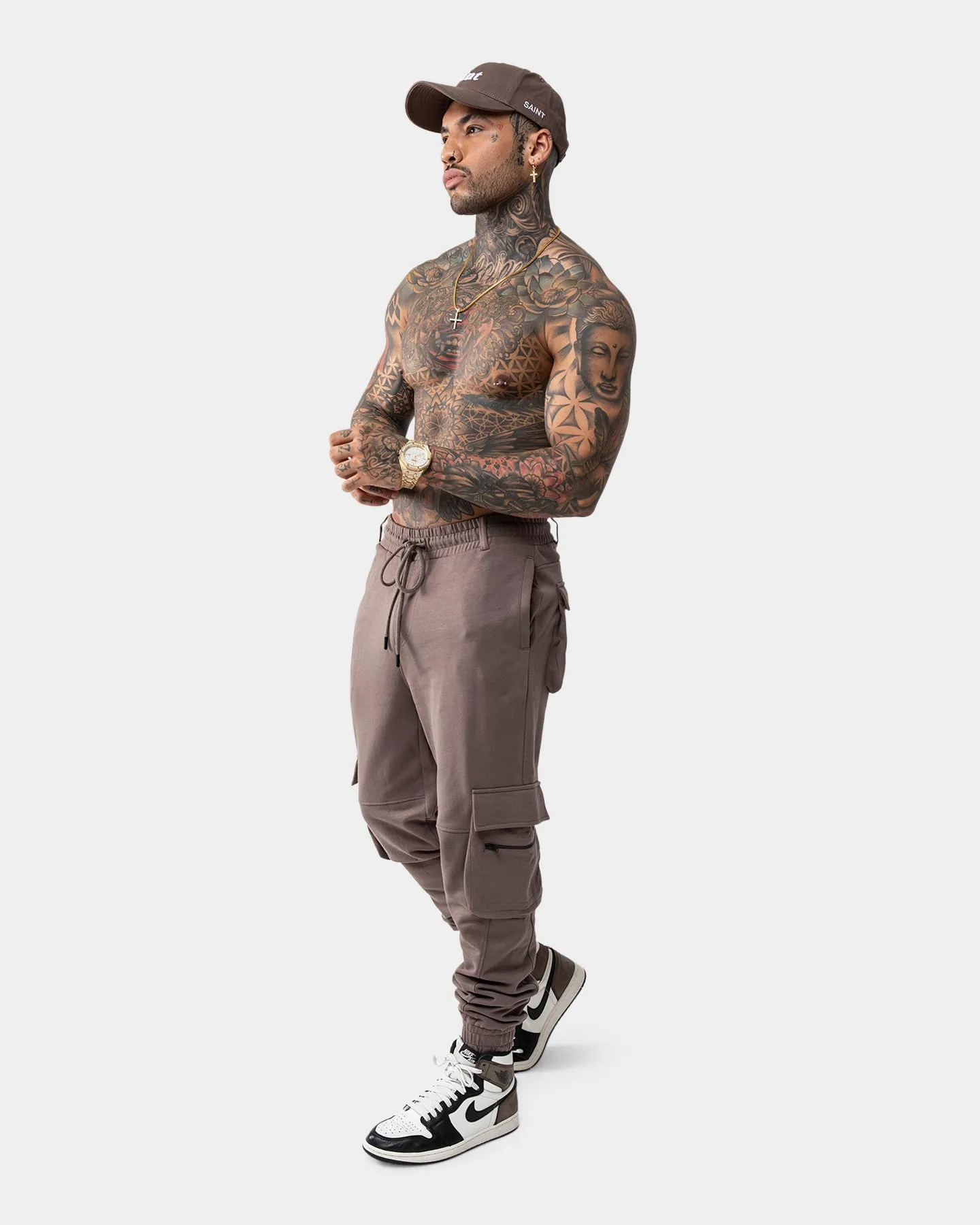 Saint Morta Espionage Military Track Pants Dark Brown