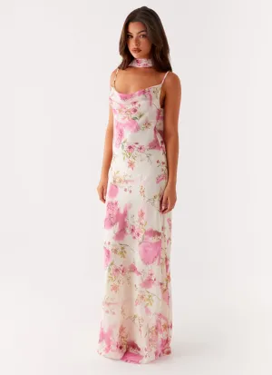 Festive Wear Spencer Maxi Dress - Ivory Floral Print