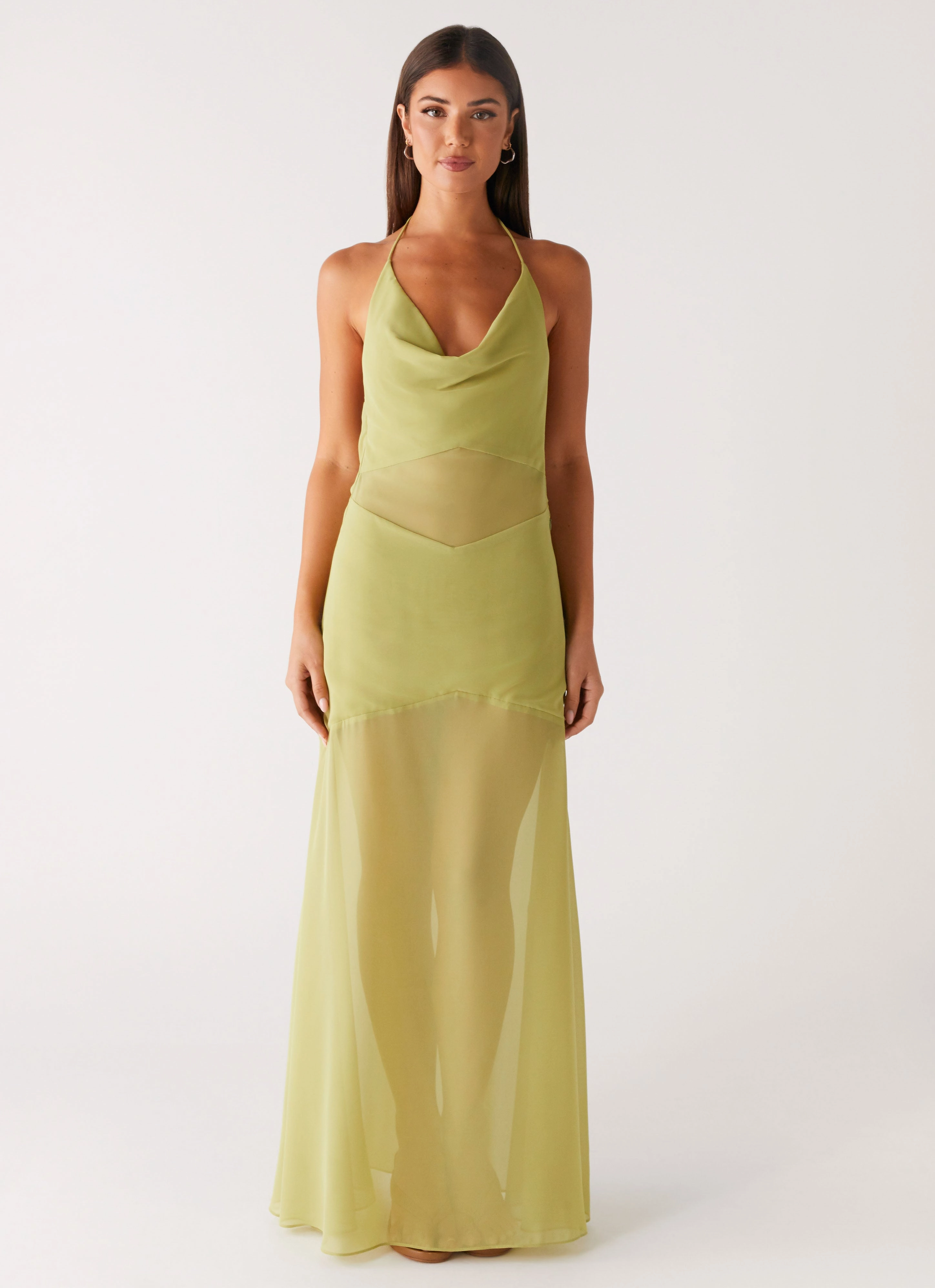 Tonal-Panel Samoa Maxi Dress - Lime