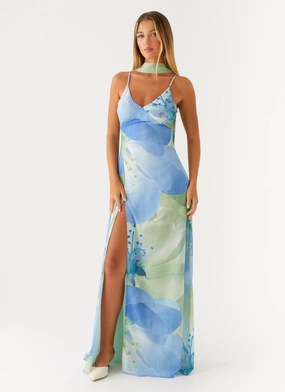 Sanctuary Maxi Dress - Flower Print Lightweight Fit Stain-Resistant