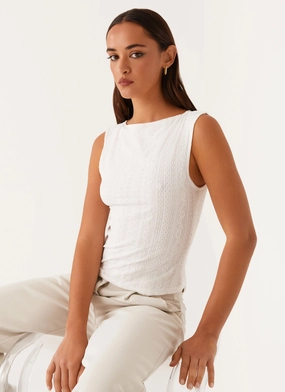 Temperature Regulating Fibers Sandi Tank Top - White