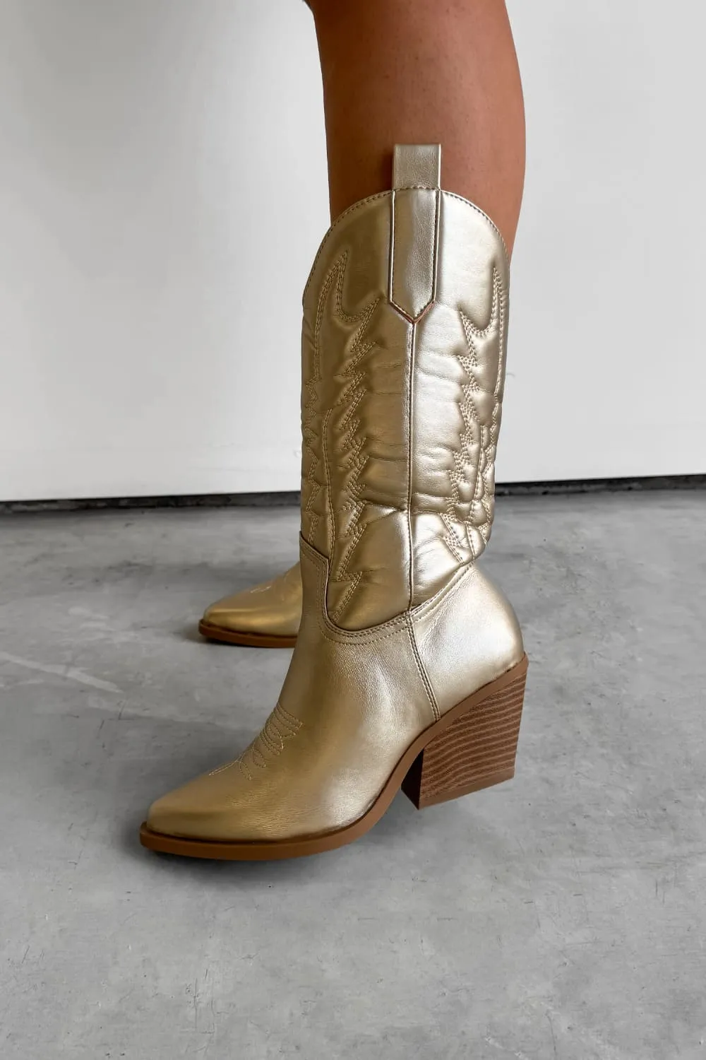 SANDY Cowboy Western Boots - Gold