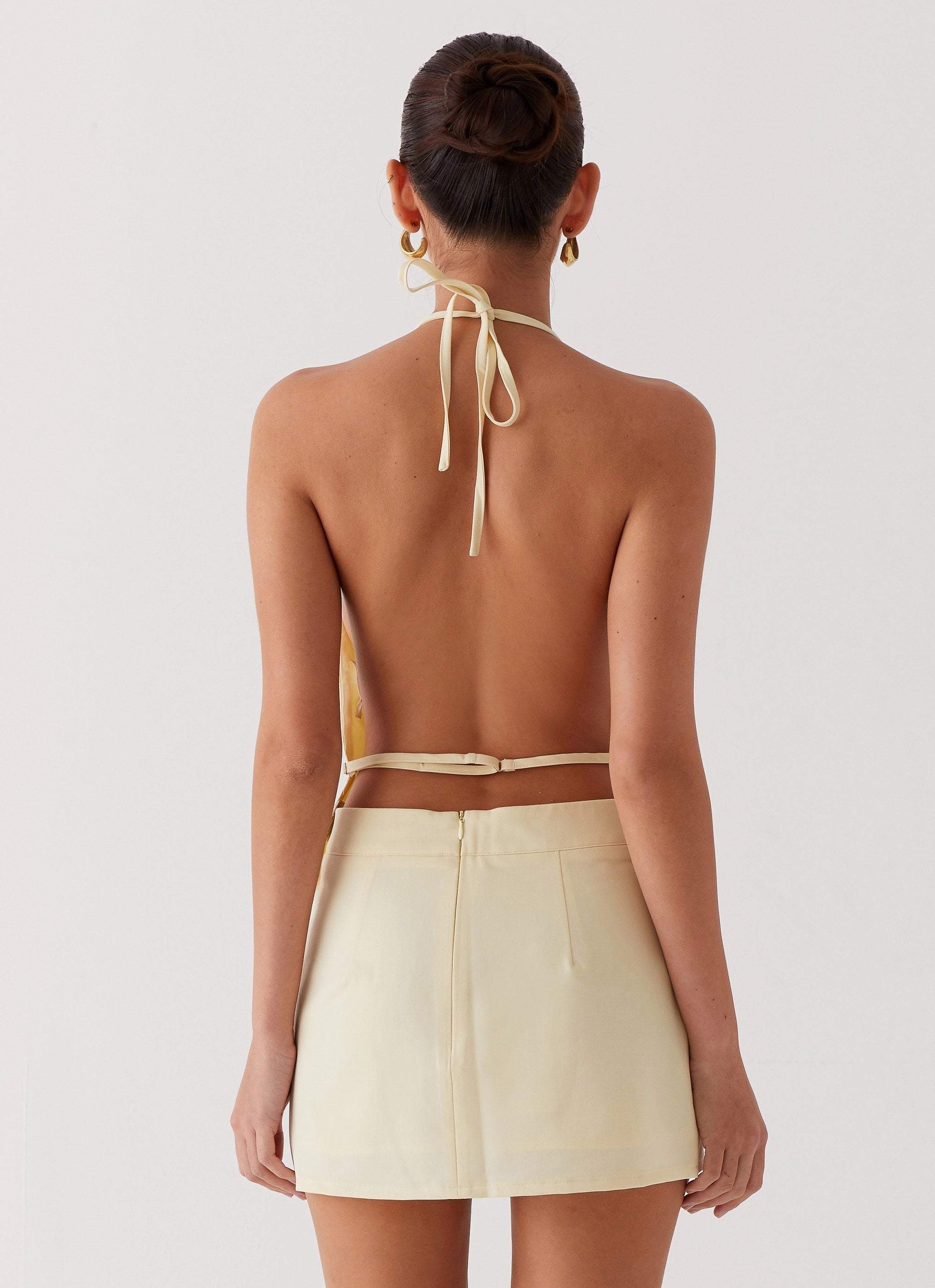 Sarah Halterneck Vest Top - Butter Anti Static Lining