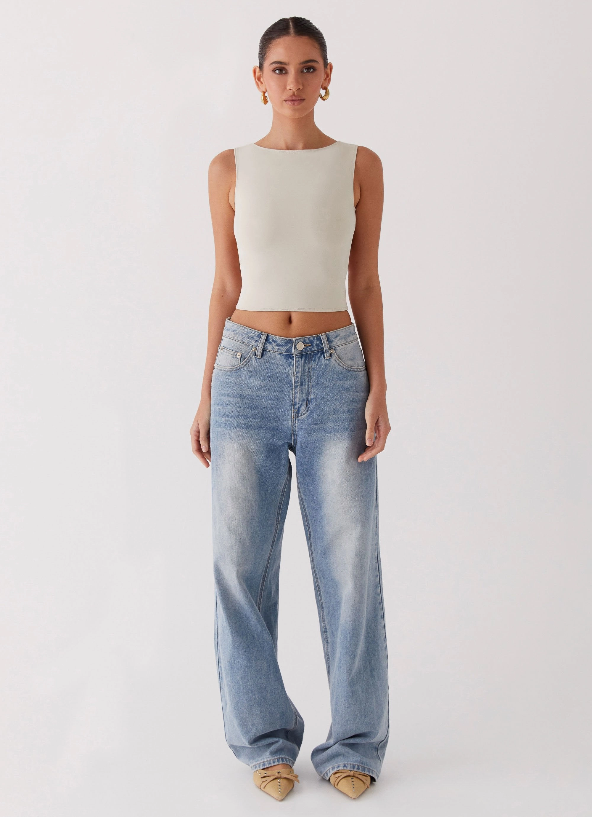 Full Coverage Fit Saskie Crop Top - Ivory