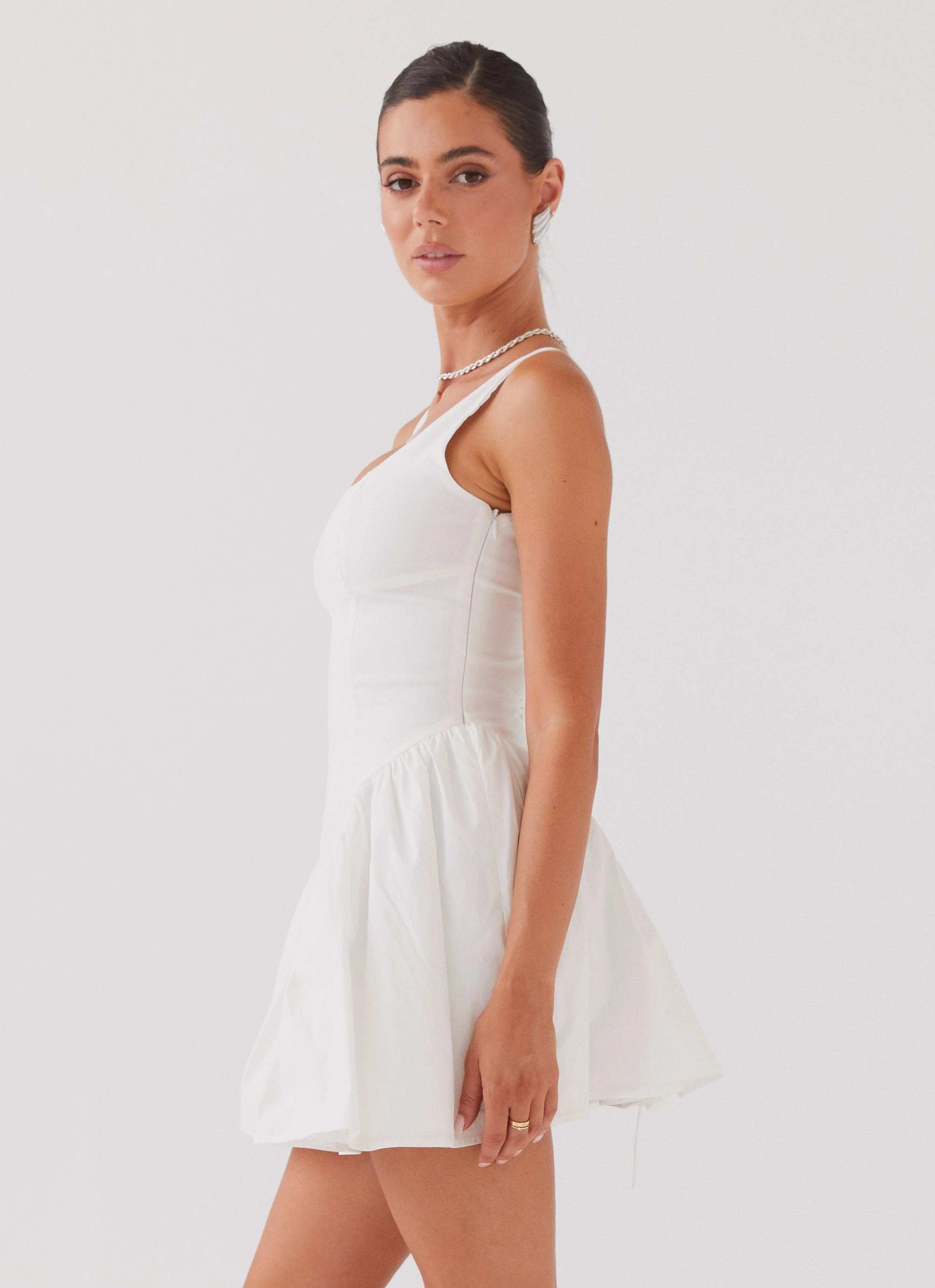 WrinkleResistantFinish Sassy Soiree Corset Mini Dress - White