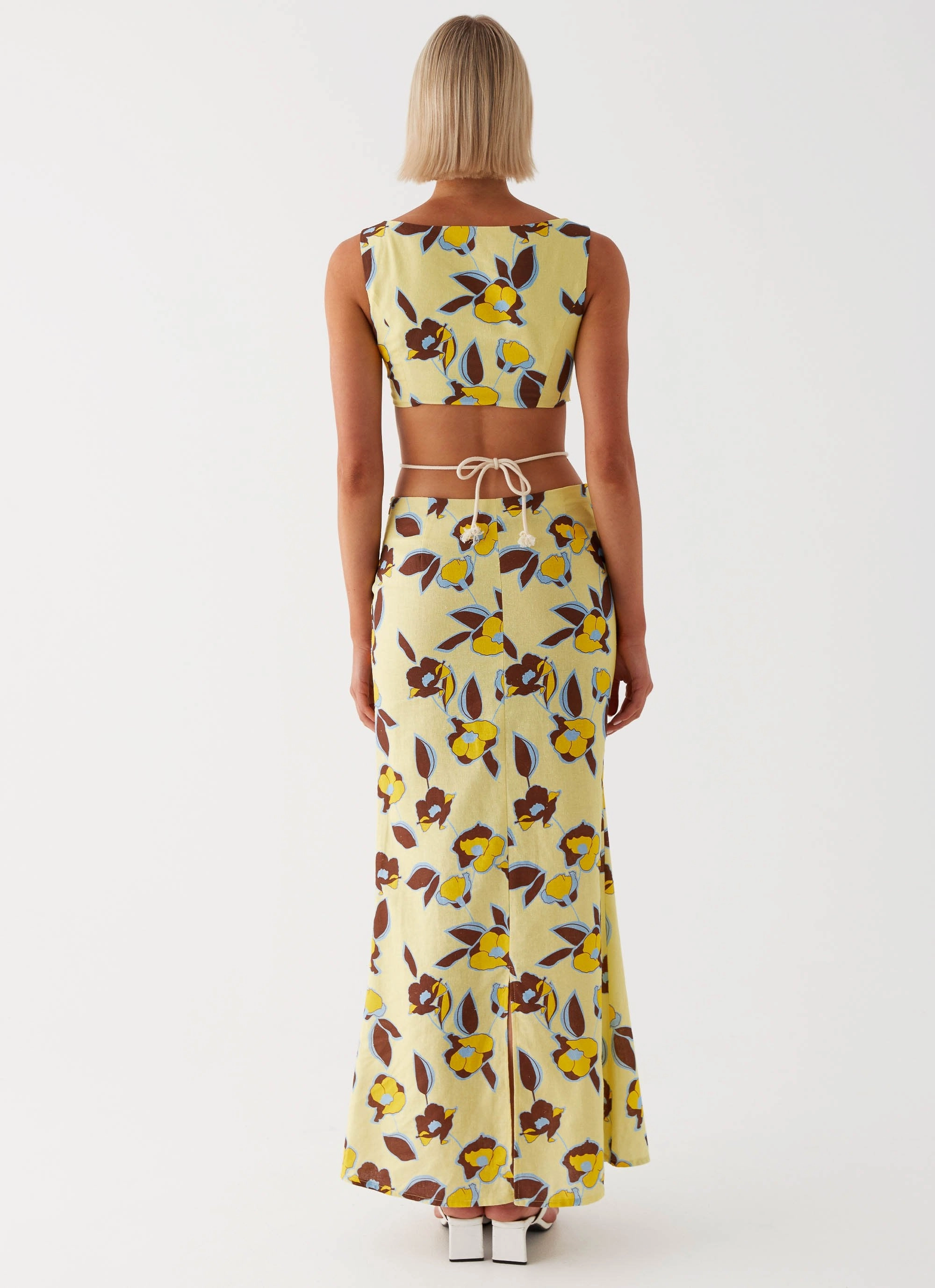 Taryn Cut Out Maxi Dress - Primrose Beaded-Sleeve