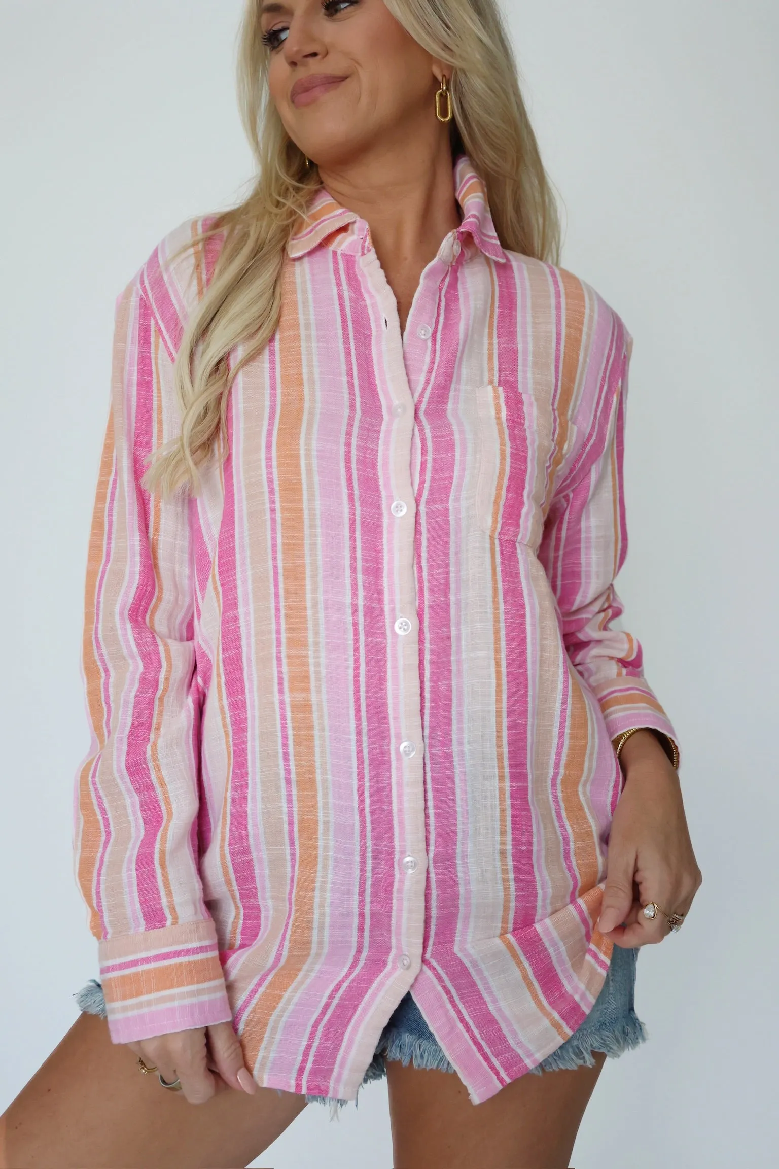 Microfiber texture Lightweight Design Saturdays Stripe Shirt - Multi (FINAL SALE)