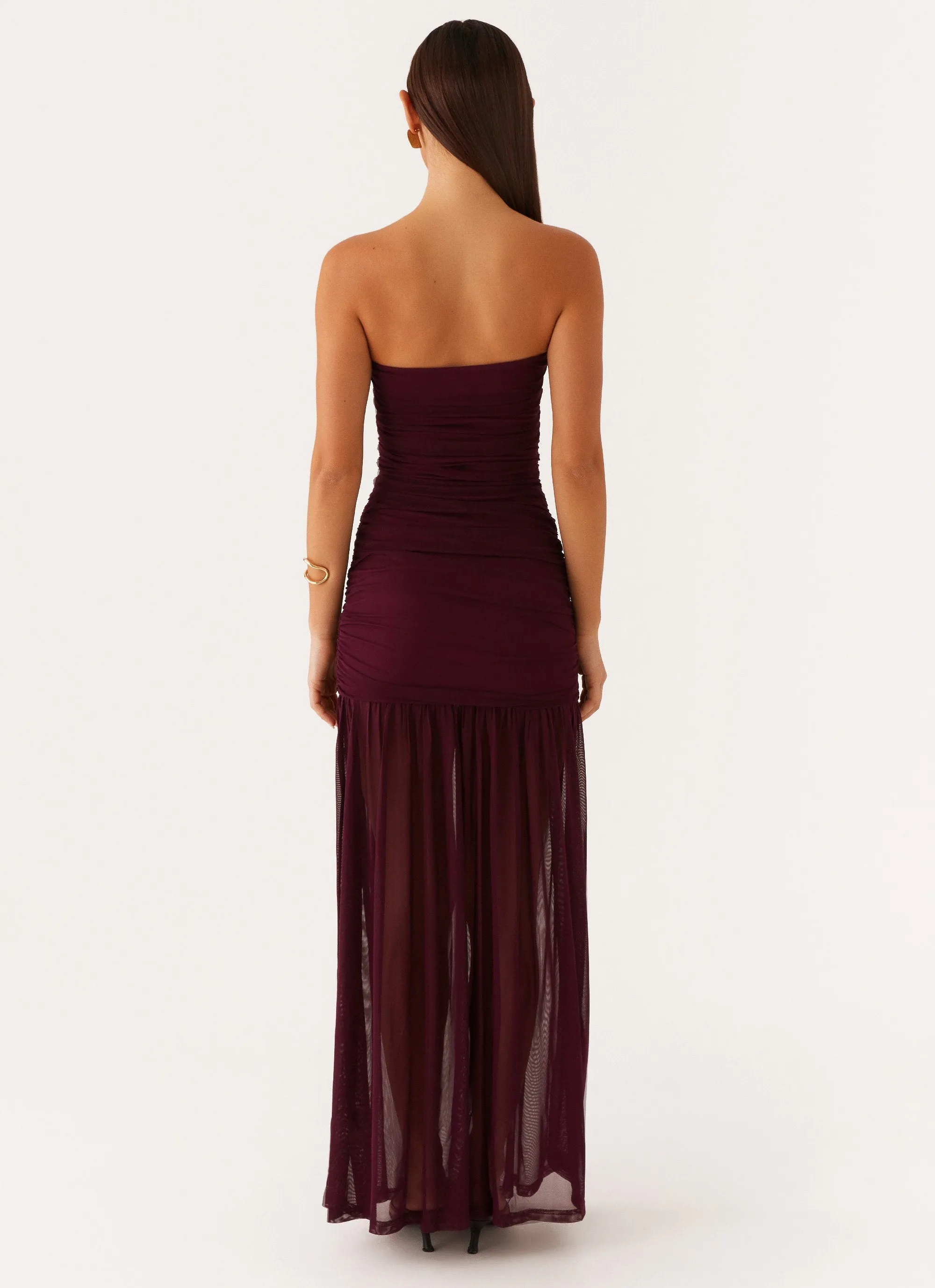 Timeless Appeal Ruched-Detail Savaya Maxi Dress - Mulberry