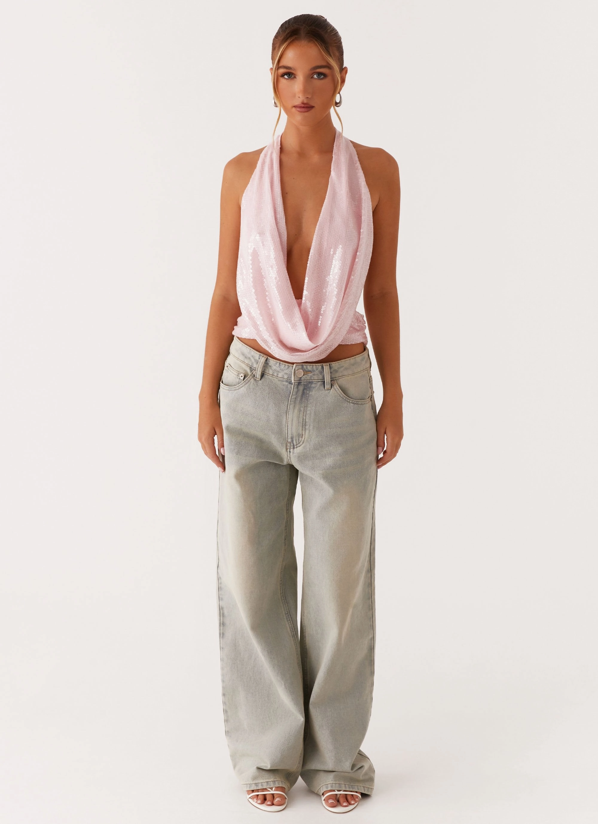 Sawyer Sequin Top - Pink Sequin Everyday Comfort DoubleStitched Construction